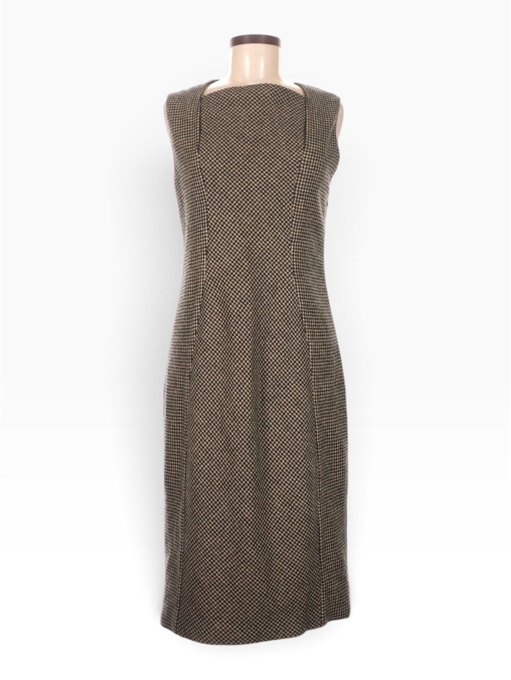 Bottega Veneta Vintage Tomas Maier Houndstooth Midi Dress IT 44 / US 8